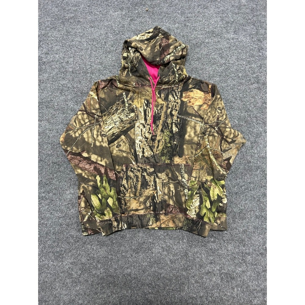 Mossy Oak Hoodie Womens Size M Camouflage Pink Trim Break-Up Infinity Pullover